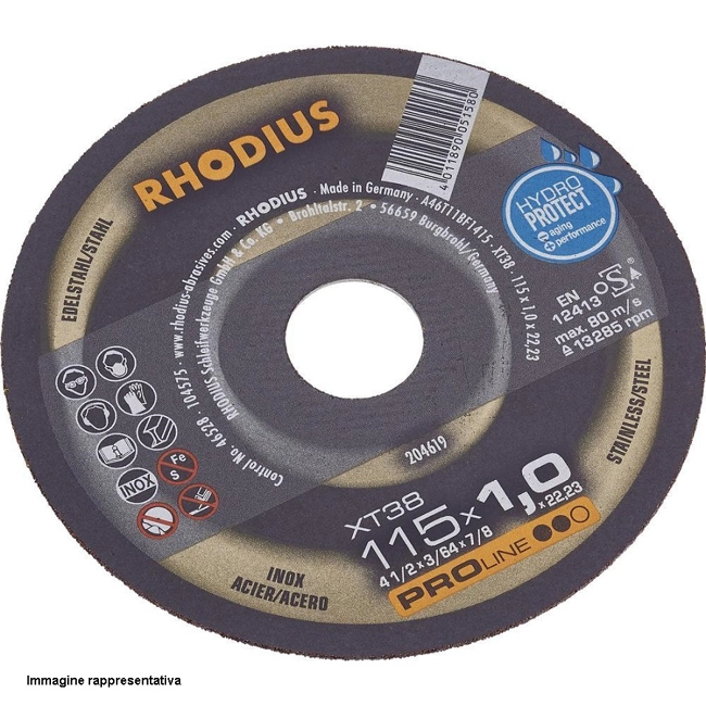 Vendita online Disco da taglio Rhodius 115X1,5 Inox XT38
